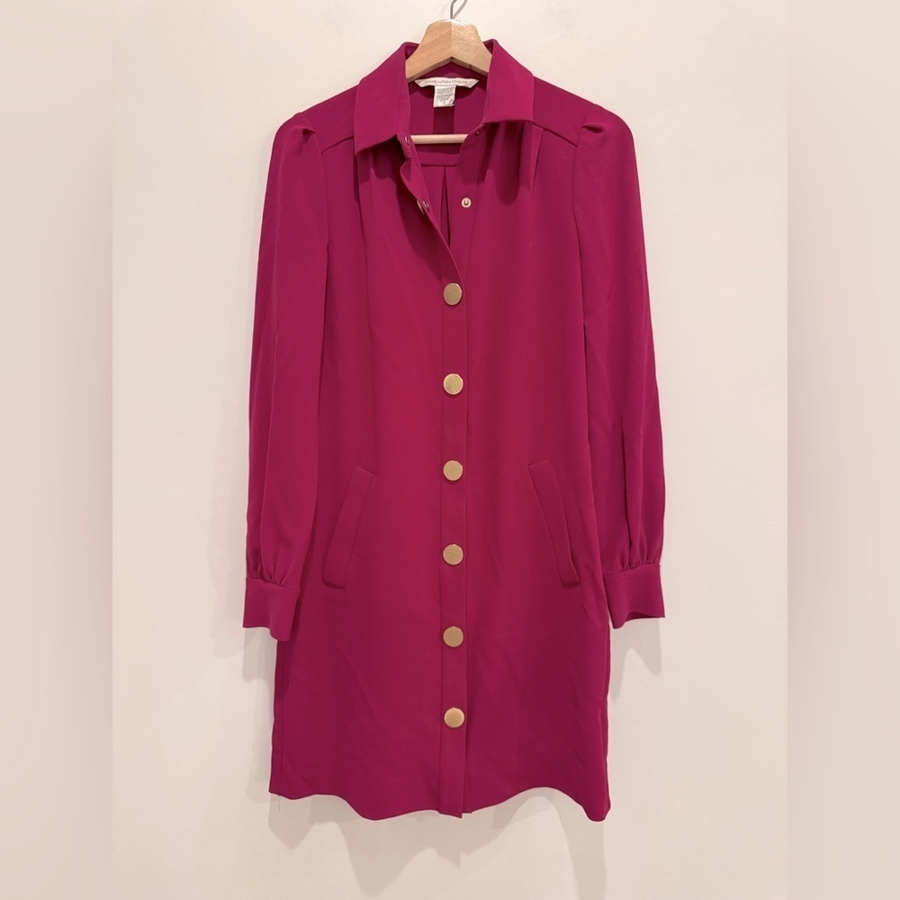 Diane Von Furstenberg Fuchsia Pink New Tunis Dress size 2